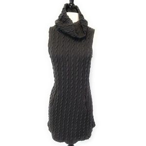 BLU PEPPER Charcoal Sleeveless Cable Knit Dress S